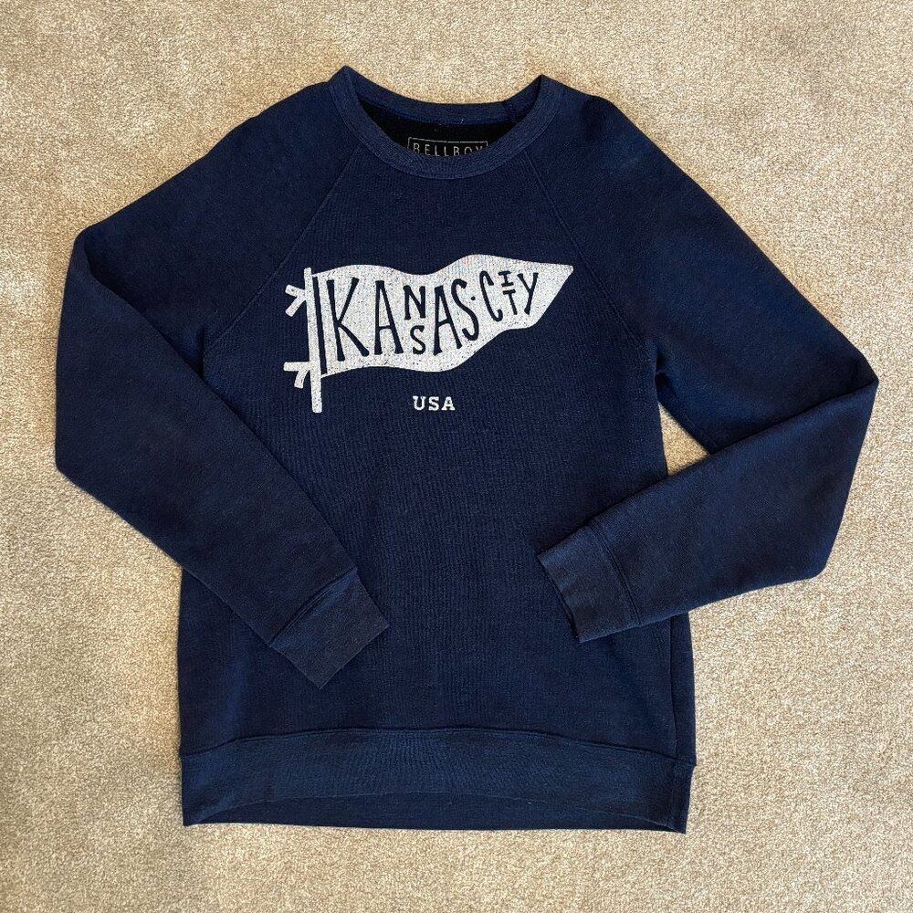 Bellboy Apparel Kansas City Pennant Sweatshirt in Navy - Size Medium (Unisex)